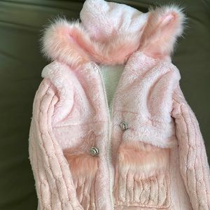 light pink warm coat, girls 4t-5t